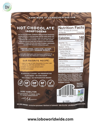 Laird Superfood, Hot Chocolate + Adaptogens, 8 oz (227 g)