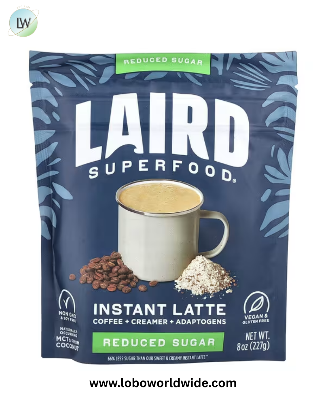 Laird Superfood, Instant Latte, Coffee + Creamer + Adaptogens, 8 oz (227 g)
