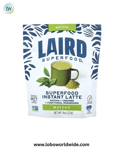 Laird Superfood, Superfood Instant Latte, Matcha + Creamer + Functional Mushrooms, 8 oz (227 g)