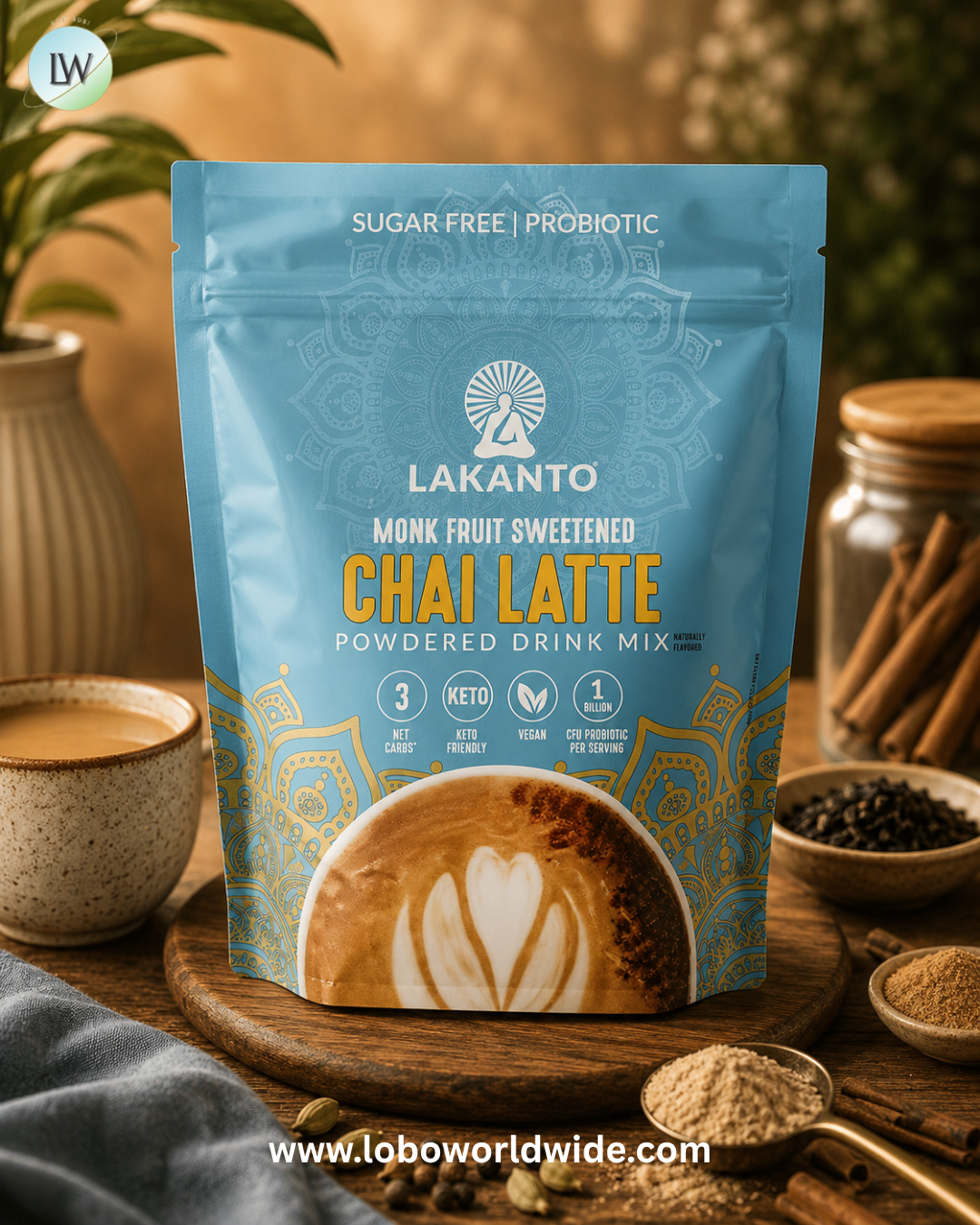 Lakanto, Chai Latte, Powdered Drink Mix, 10 oz (283 g)