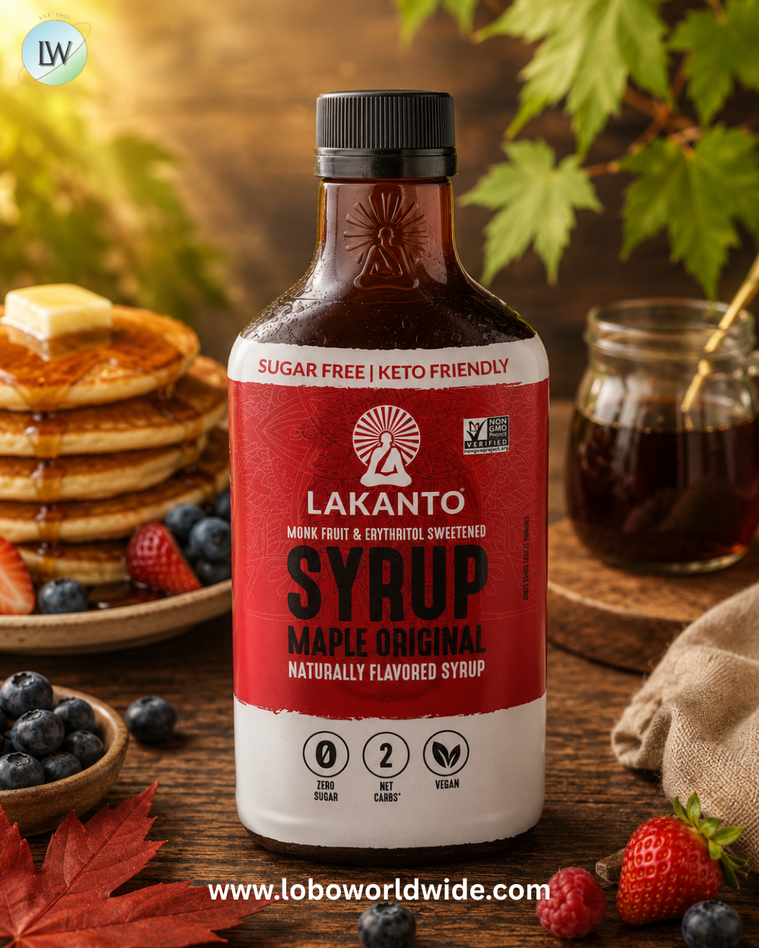 Lakanto, Maple, Monk Fruit & Erythritol Sweetened, 13 fl oz (384 ml)