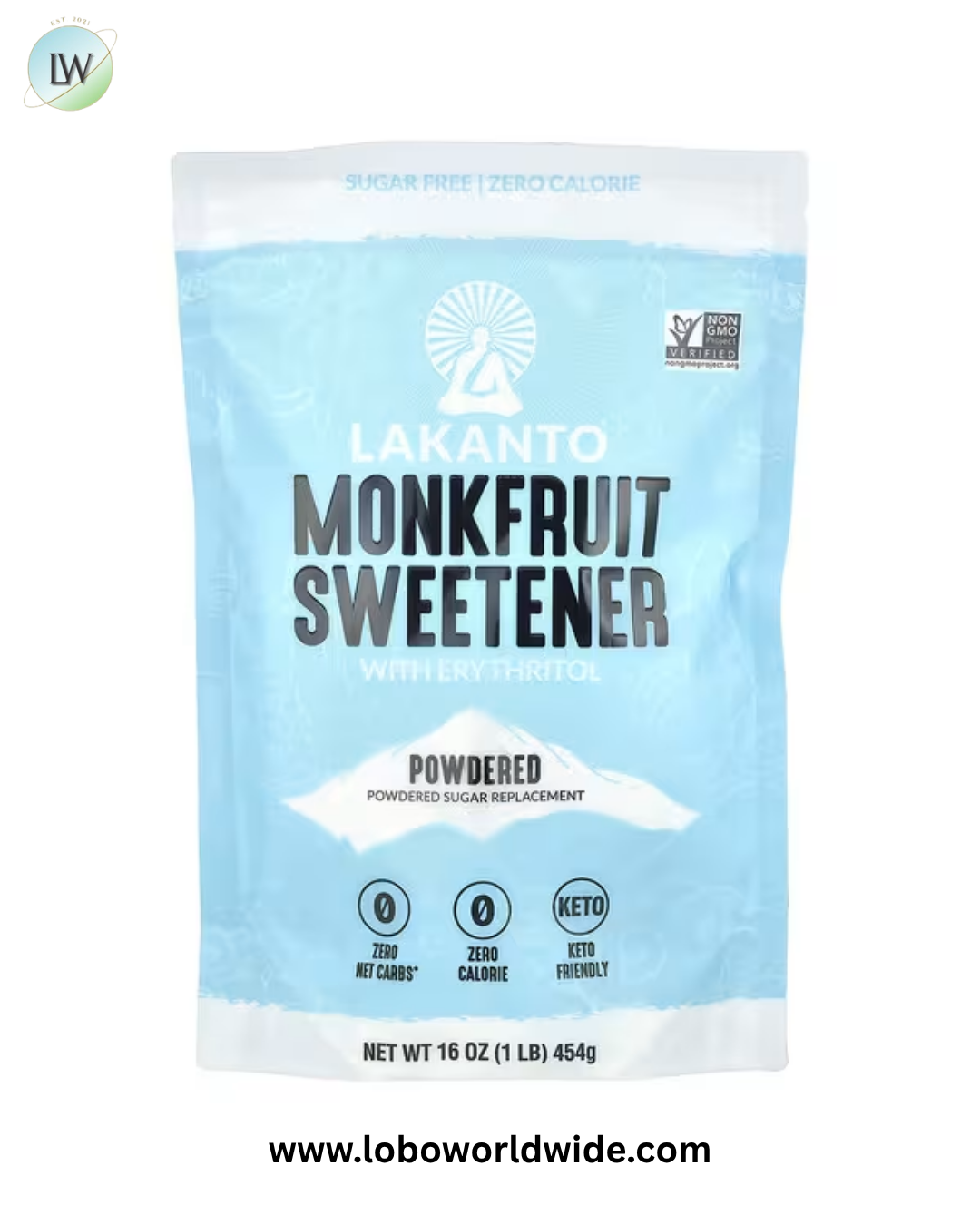 Lakanto, Monkfruit Sweetener with Erythritol, Powdered , 16 oz (454 g)