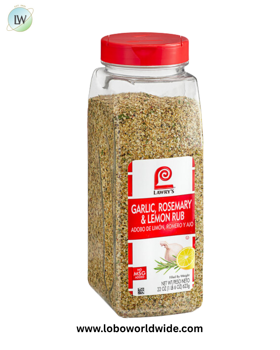 Lawry's 22 oz. Garlic, Rosemary, and Lemon Rub