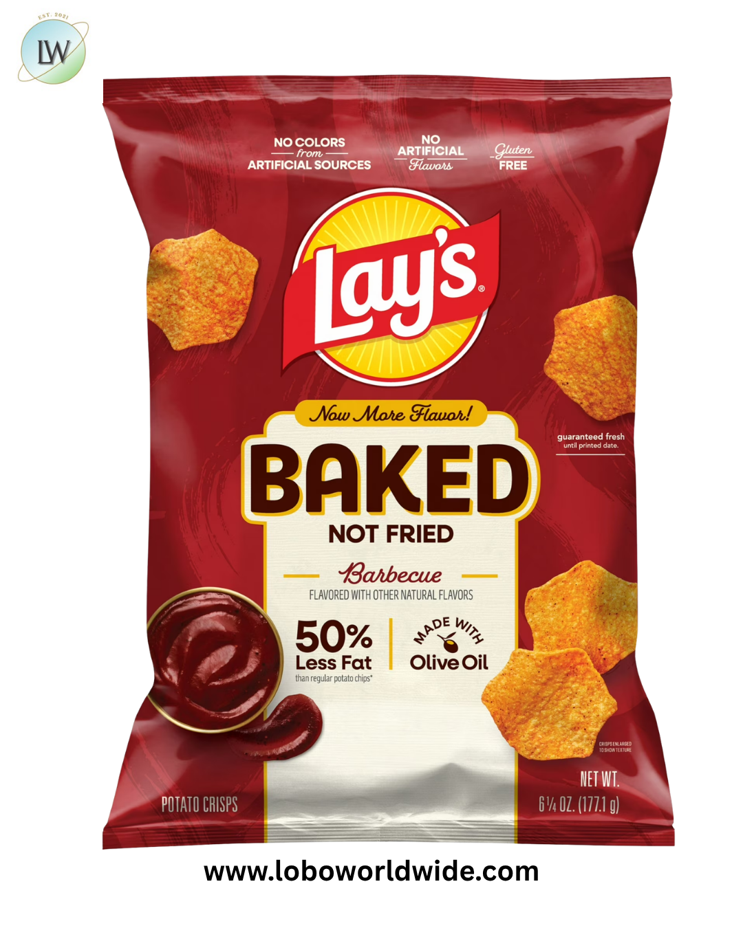 Lay's Baked Gluten-Free Barbecue Flavored Potato Chips, 6.25 oz Bag