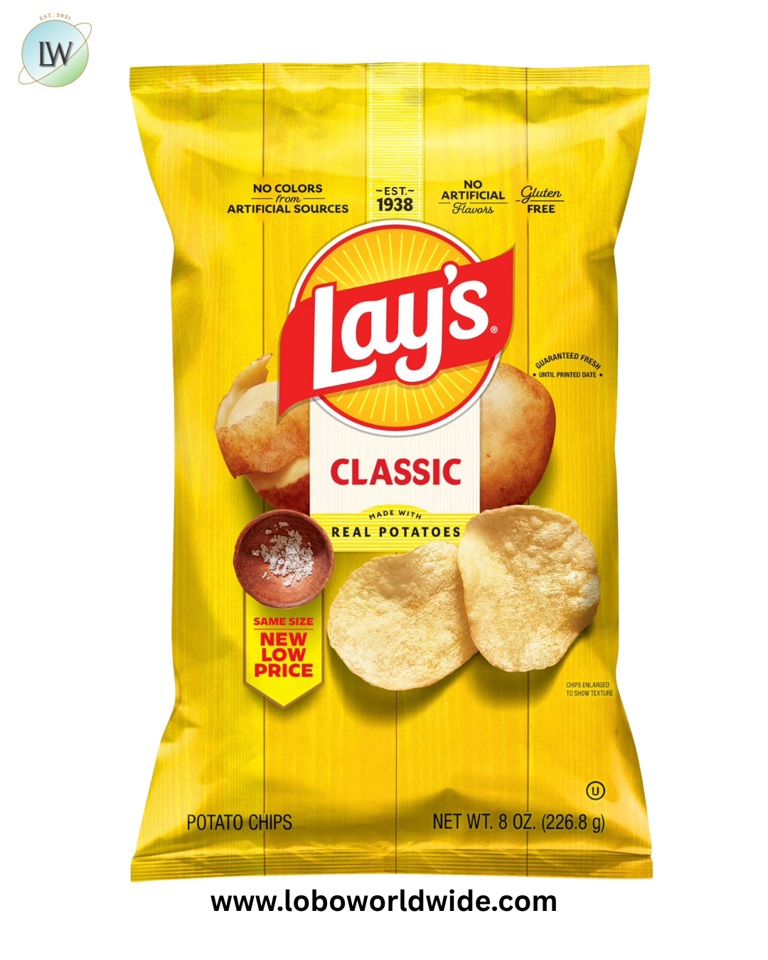 Lay's Classic Potato Chips, 8 oz, Plastic Bag