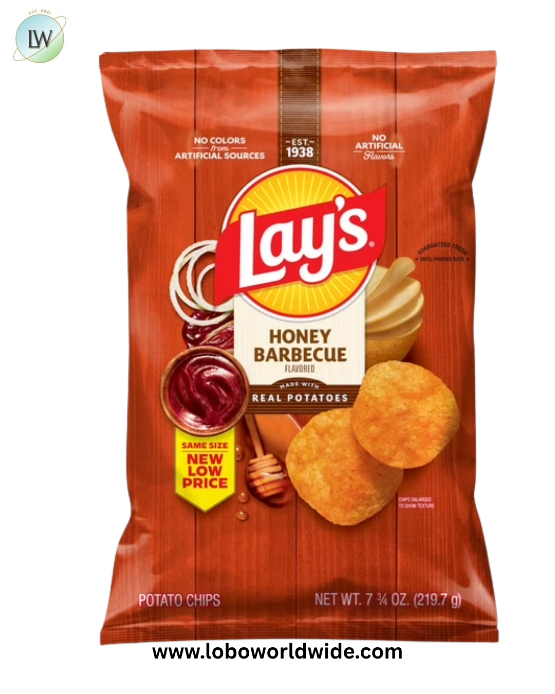 Lay's Honey BBQ Flavored Potato Chips, 7.5 oz Bag