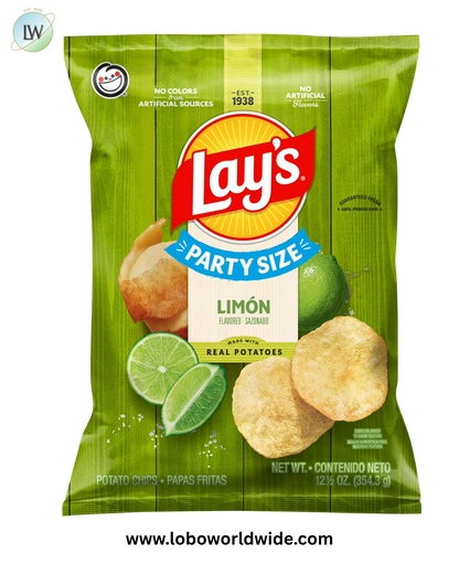 Lay's Limon Flavored Potato Chips, Party Size, 12.5 Ounce Bag