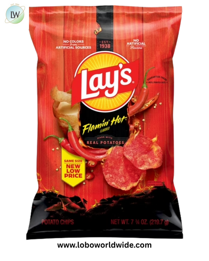 Lay's Potato Chips Flamin' Hot Flavored, 7.75 oz. Bag