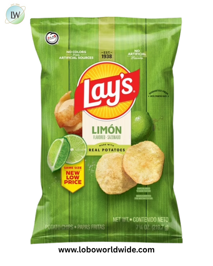 Lay's Potato Chips, Limon Flavor, 7.75 oz Bag