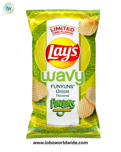 Lay's Wavy Funyuns Onion Flavored Potato Chips, 7.5 oz