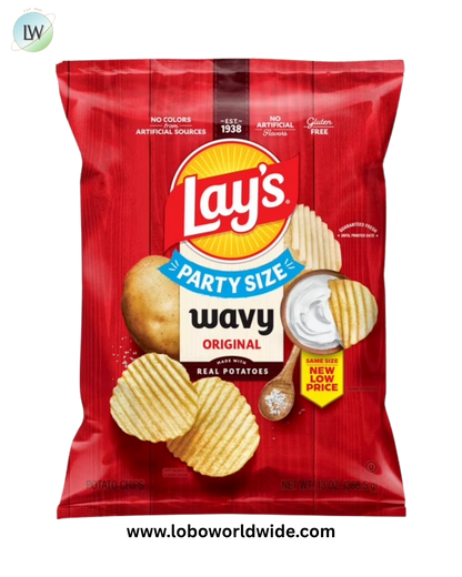 Lay's Wavy Original Potato Chips, Party Size, 13 oz Bag