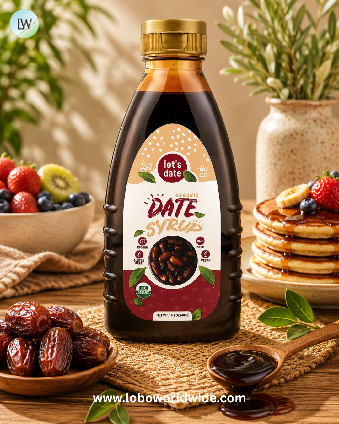 Let's Date, Organic Date Syrup , 14.1 oz (400 g)