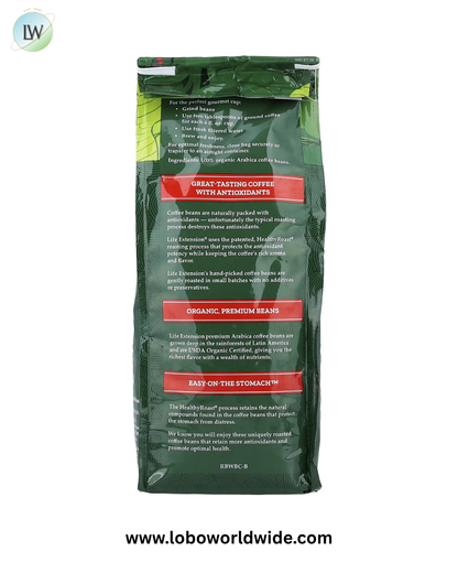Life Extension, 100% Organic Coffee, Rainforest Blend, Whole Bean, 12 oz (340 g)