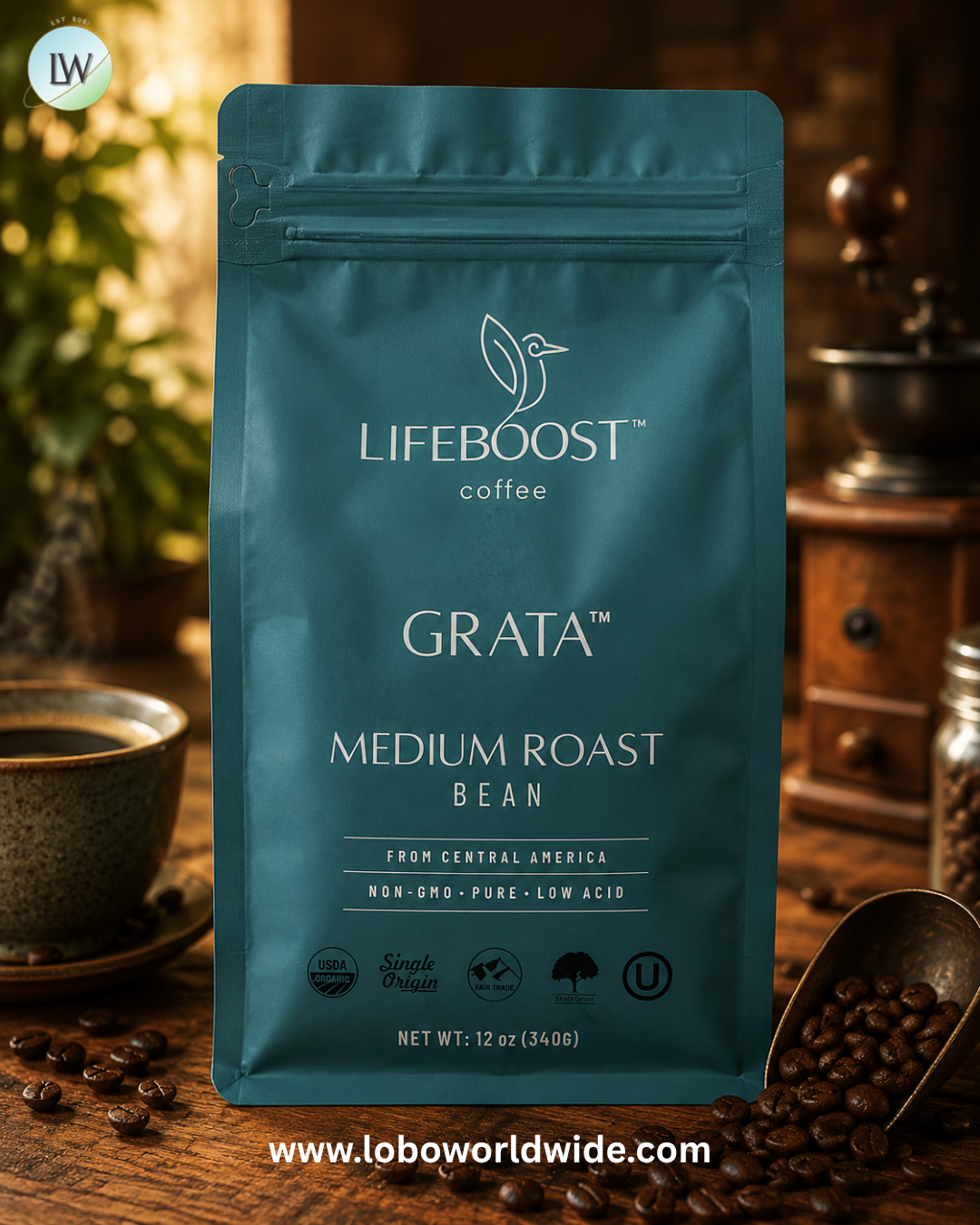 Lifeboost, Coffee, Bean, 12 oz (340 g)