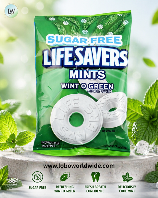 Lifesavers Wintergreen Sugar Free Candy 2.75 oz 12 Pack