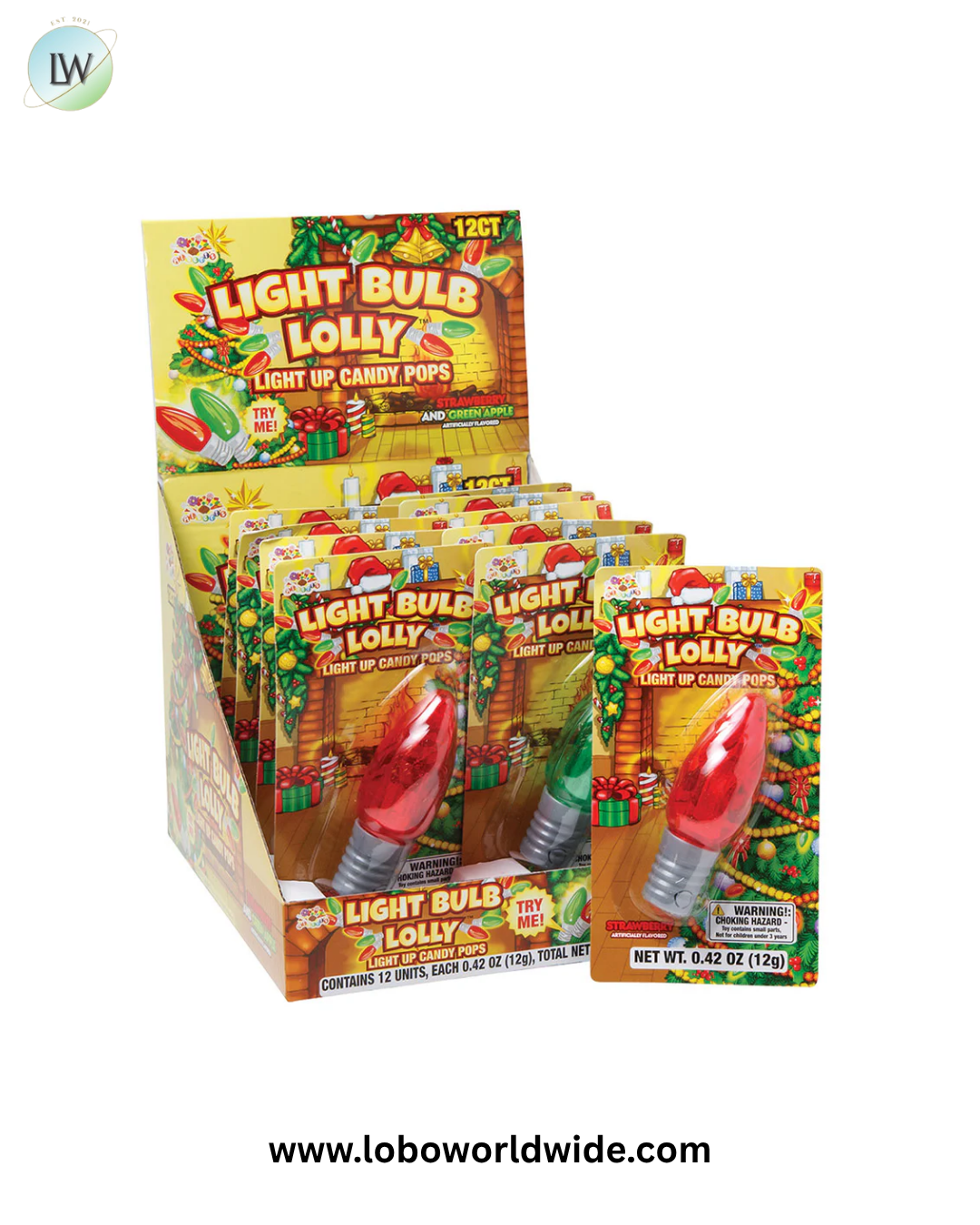 Light Bulb Lolly Lollipops - 24ct