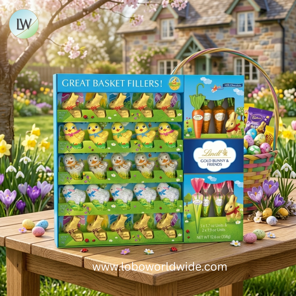 Lindt Easter Novelty Board, Gold Bunny & Friends Assorted Chocolates, 12.3 oz.