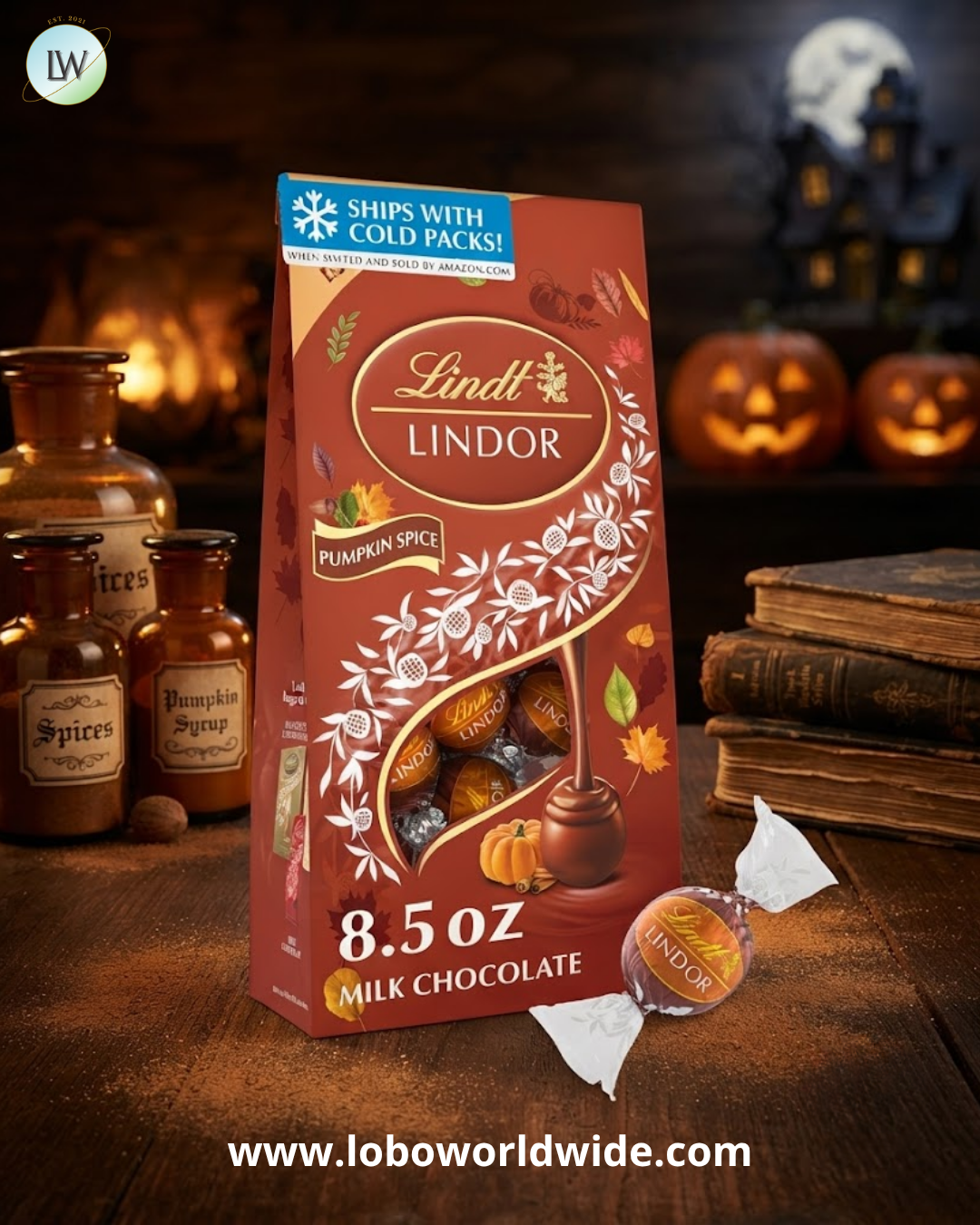 Lindt Lindor Milk Chocolate, Pumpkin Spice, 8.5 oz.