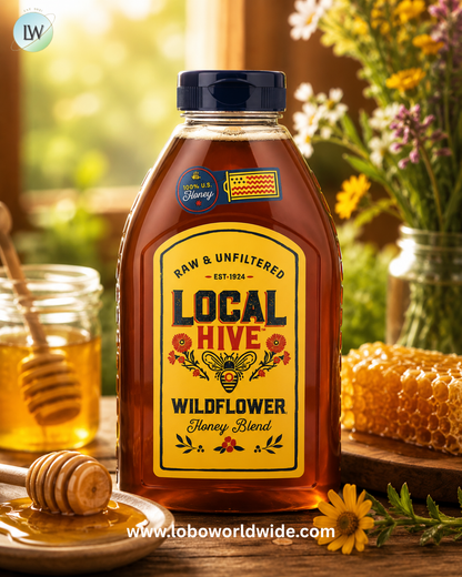 Local Hive, Honey Blend, Wildflower, Raw & Unfiltered, 32 oz (907 g)