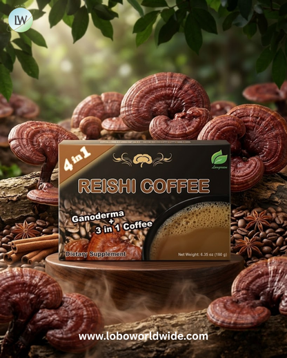 Longreen, 4 in 1 Reishi Coffee, 10 Sachets, 6.35 oz (180 g)