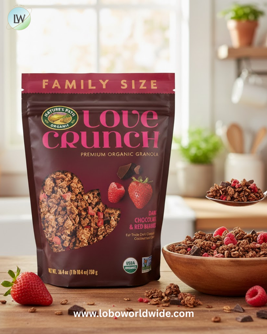 Love Crunch Organic Dark Chocolate & Red Berries Granola, 26.4 oz (Pack of 6), Non-GMO, Fair Trade, by Nature's Path