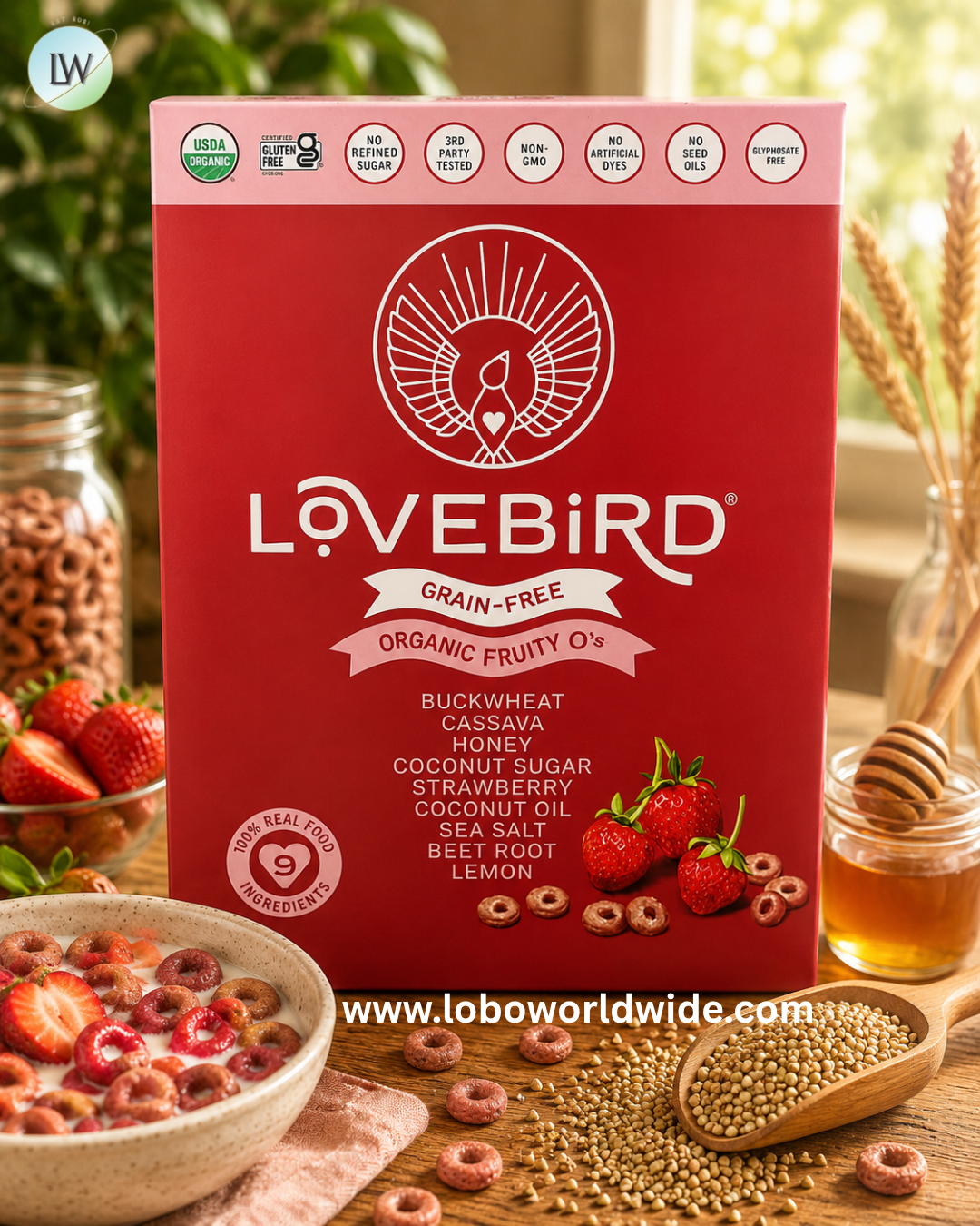 Lovebird, Grain-Free Cereal, Organic O's, 7 oz (198 g)