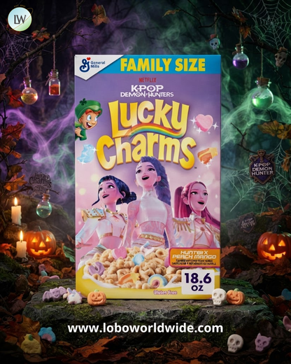 Lucky Charms K-Pop Demon Hunters Family Size Breakfast Cereal, 18.6 oz.