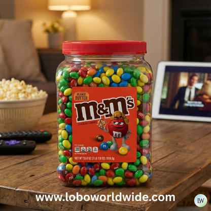 M&M's Bulk Chocolate Candy, Peanut Butter, Jar, 55 oz.