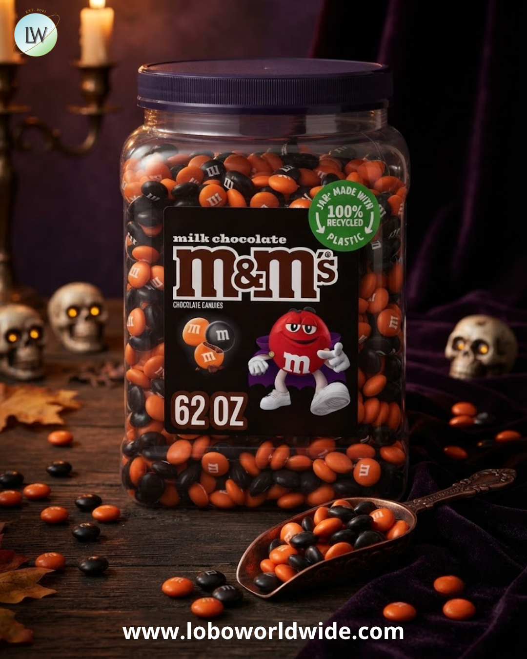 M&M'S Milk Chocolate Halloween Candy, 62 oz.