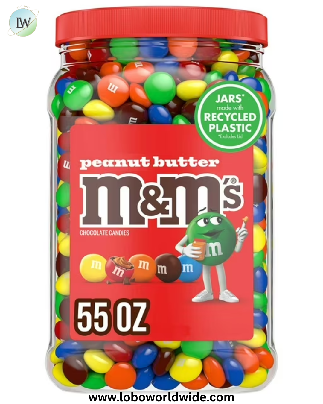 M&M'S Peanut Butter Milk Chocolate Candy, 55 oz.