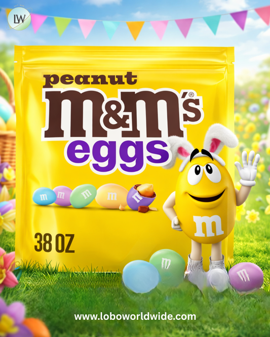M&M’s Peanut Eggs Milk Chocolate Pastel Easter Candy Bulk - 38 oz Bag
