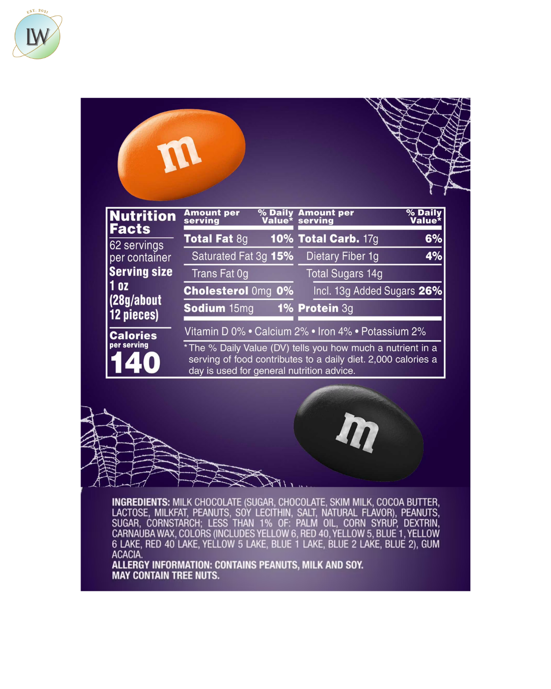 M&M's Peanut Milk Chocolate Halloween Candy, 62 oz.