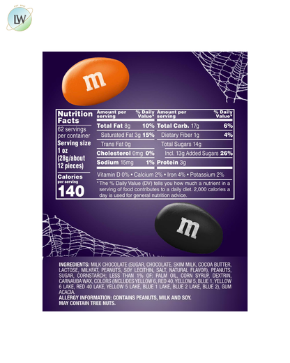 M&M's Peanut Milk Chocolate Halloween Candy, 62 oz.