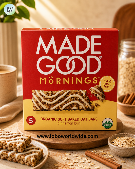 MadeGood, Mornings™, Organic Soft Baked Oat Bars, 5 Bars, 1.06 oz (30 g) Each