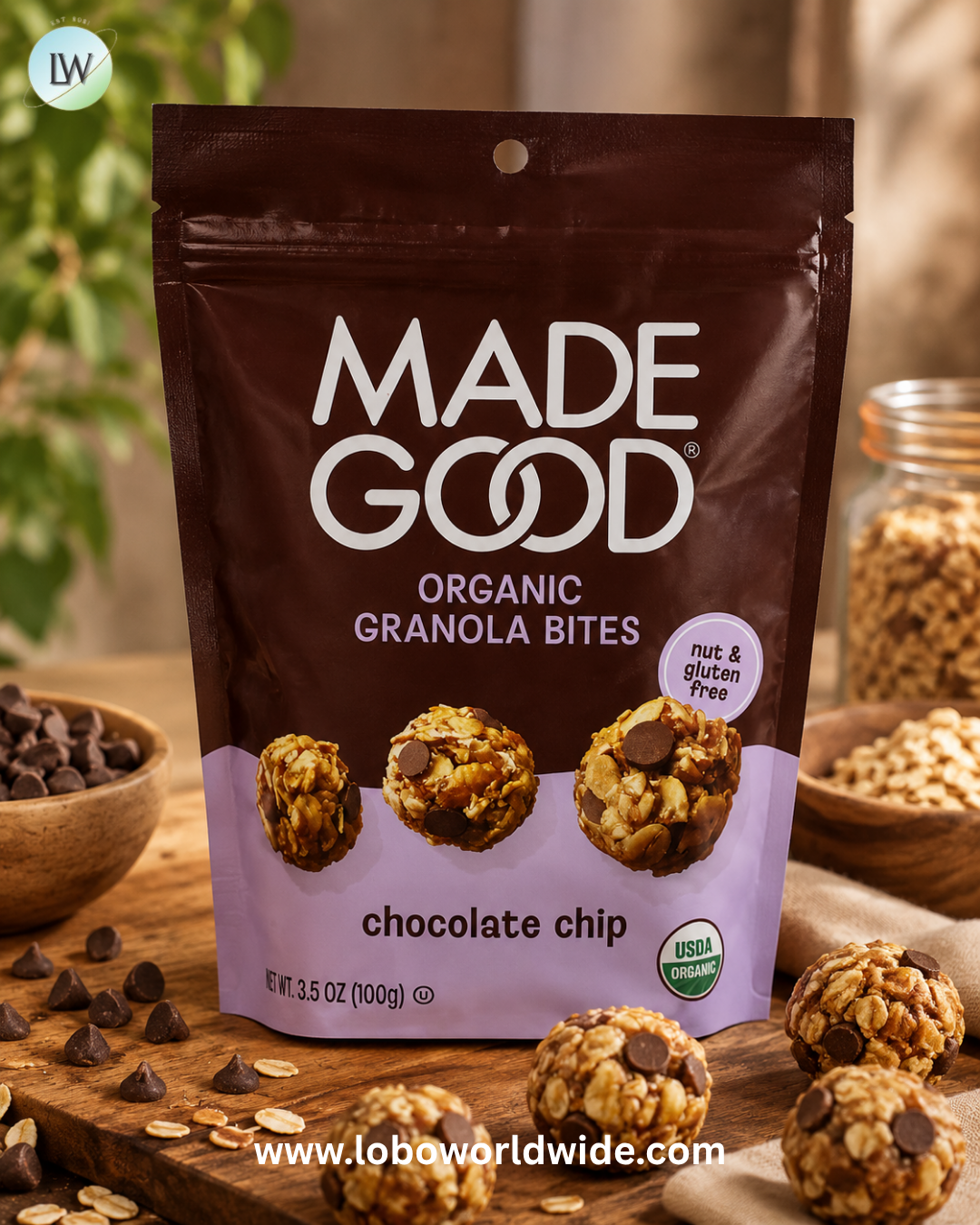 MadeGood, Organic Granola Bites, Chocolate Chips, 3.5 oz (100 g)
