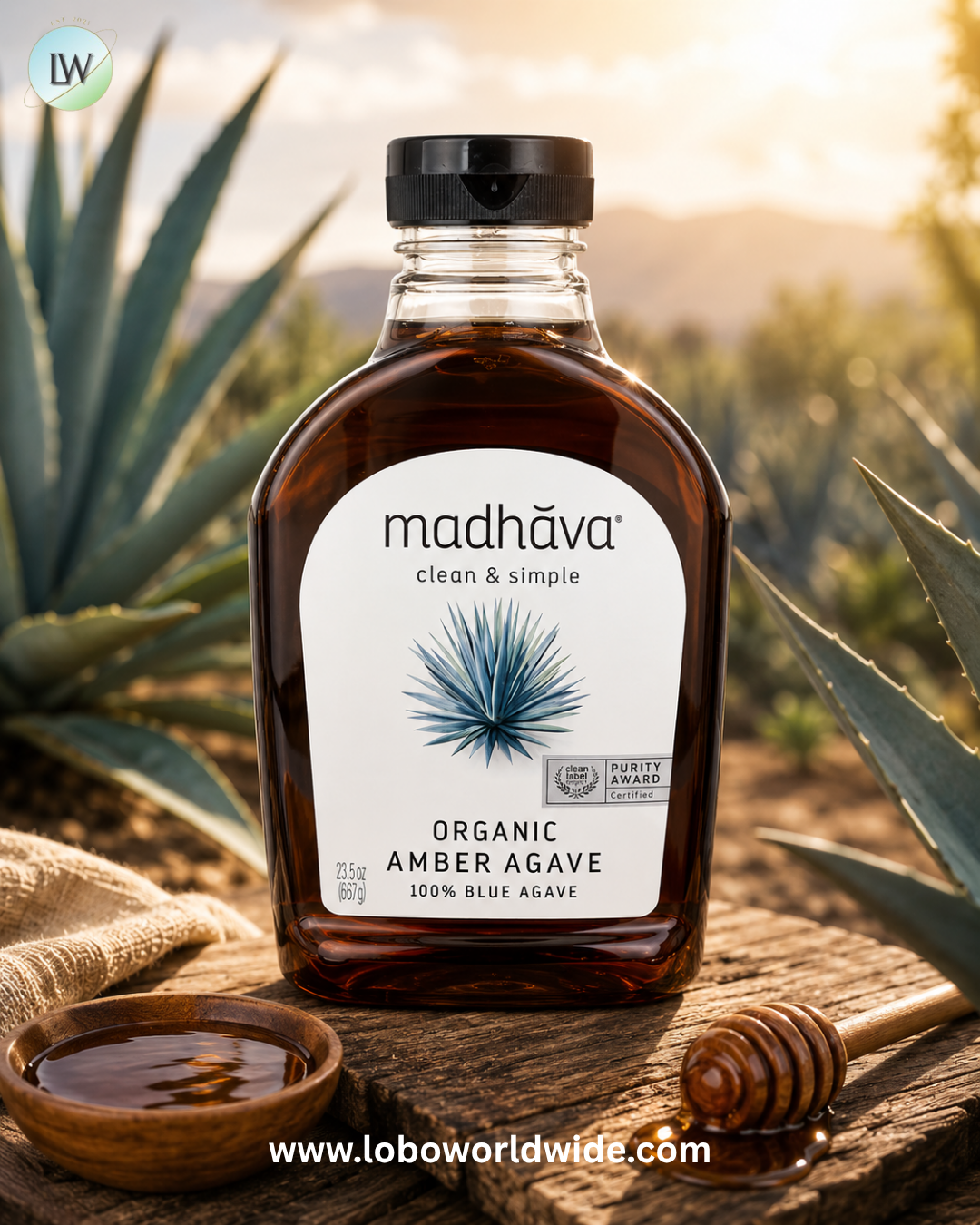 Madhava, Organic Amber Agave, 23.5 oz (667 g)