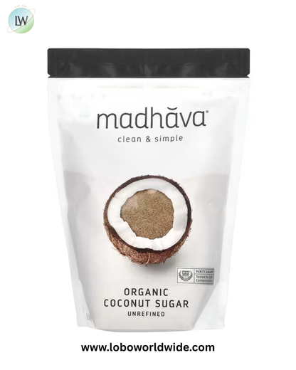 Madhava, Organic Coconut Sugar, Unrefined, 16 oz (454 g)