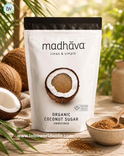 Madhava, Organic Coconut Sugar, Unrefined, 16 oz (454 g)