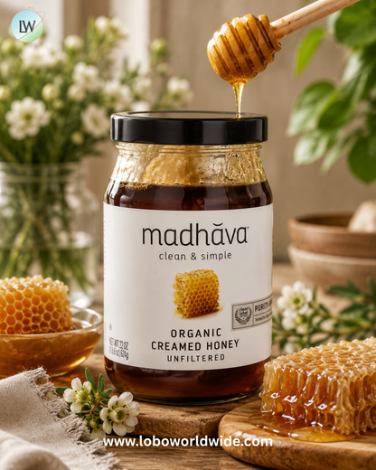 Madhava, Organic Creamed Honey, Unfiltered, 22 oz (624 g)