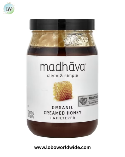 Madhava, Organic Creamed Honey, Unfiltered, 22 oz (624 g)
