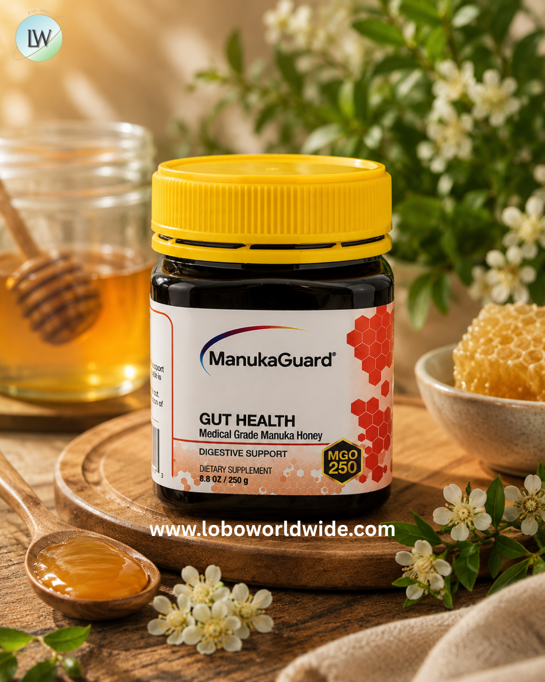 ManukaGuard, Medical Grade Manuka Honey, Gut Health, MGO 250, 8.8 oz (250 g)