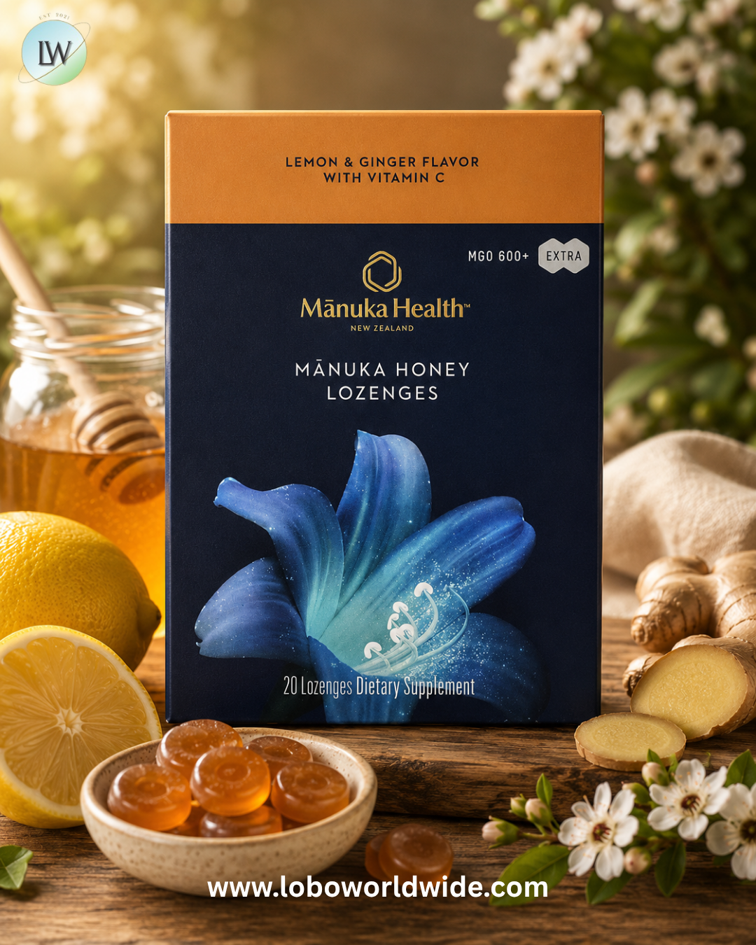 Manuka Health, Manuka Honey Lozenges, MGO 600+, 20 Lozenges