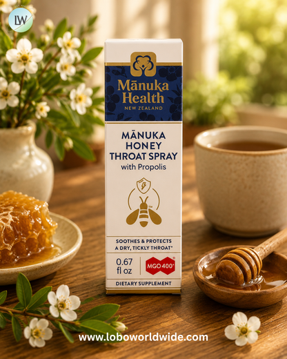 Manuka Health, Manuka Honey Throat Spray with Propolis, MGO 400+, 0.67 fl oz