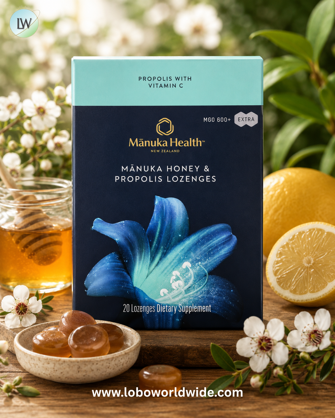 Manuka Health, Manuka Honey Lozenges, MGO 600+, 20 Lozenges