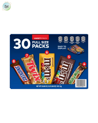 Mars Chocolate Candy Bars, Variety Pack, Full Size, 30 pk.