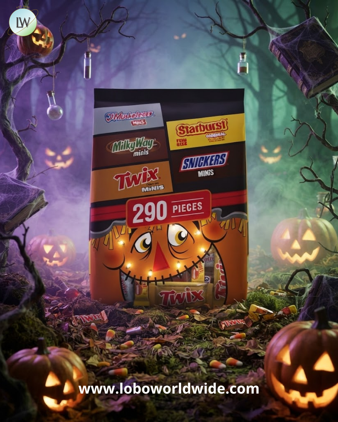 Mars Halloween Variety Pack Mini & Fun Size Assorted Candy, 83.27 oz. (290 Pcs.)