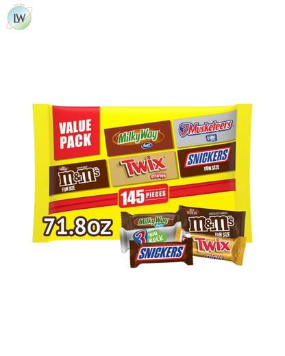 Mars Minis & Fun Size Chocolate Candy, Variety Pack, 71.8 oz. (145 Pcs.)
