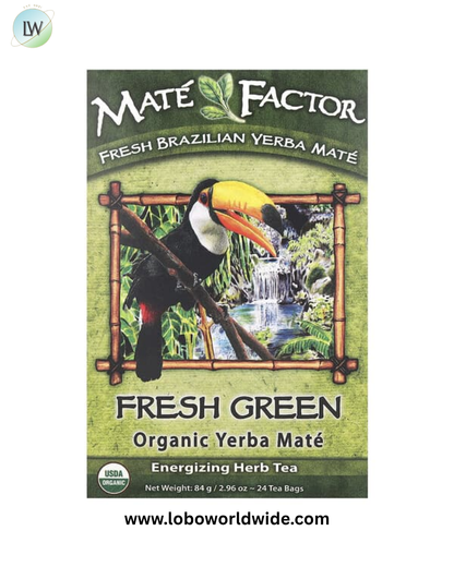 Mate Factor, Organic Yerba Mate, Fresh Green, 24 Tea Bags, 2.96 oz (84 g)