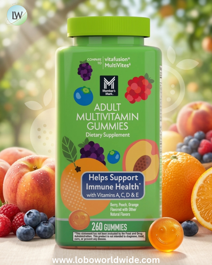 Member's Mark Adult Multivitamin Gummies, Assorted Fruit Flavors, 260 ct.