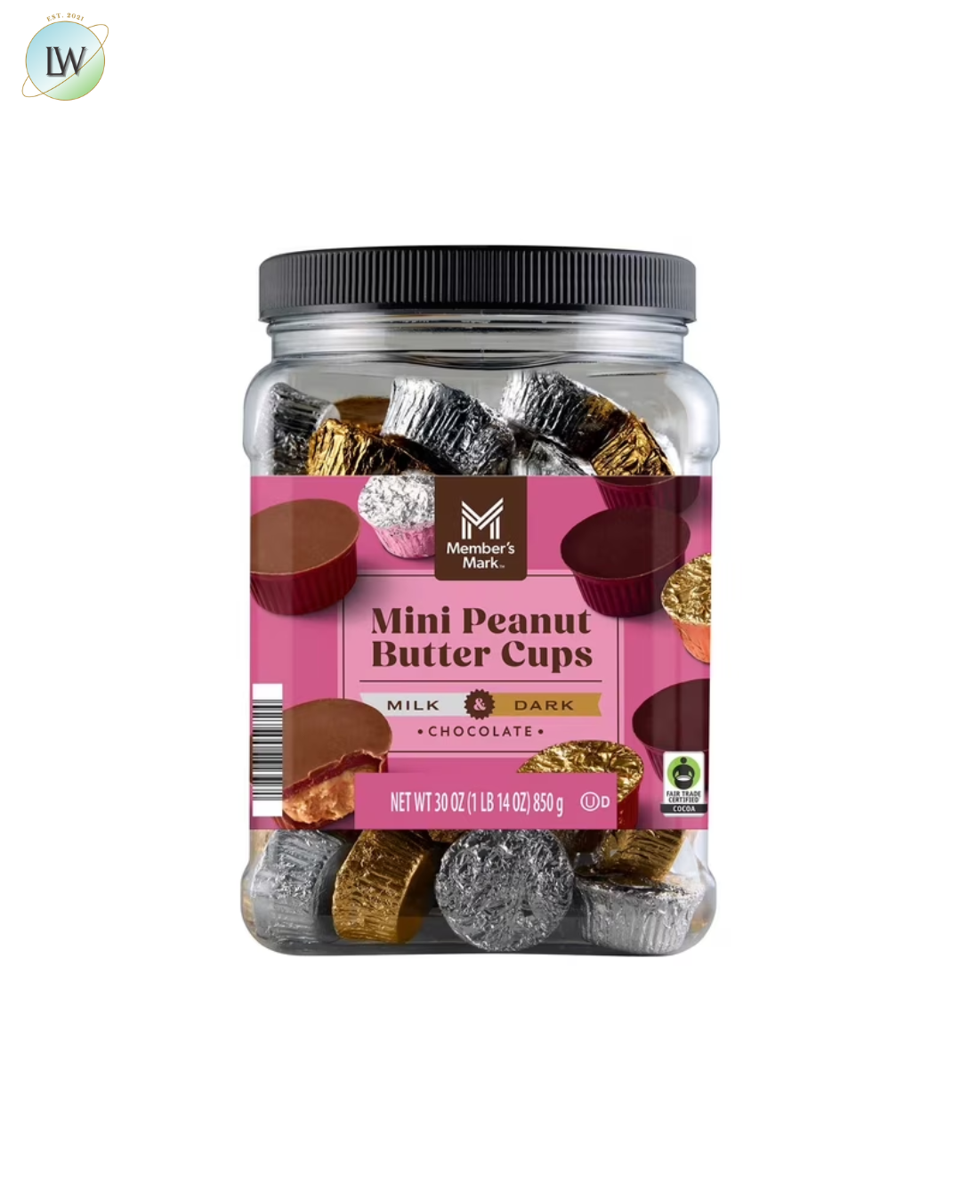 Member's Mark Mini Peanut Butter Cups, Milk & Dark Chocolate Candy, 30 oz.